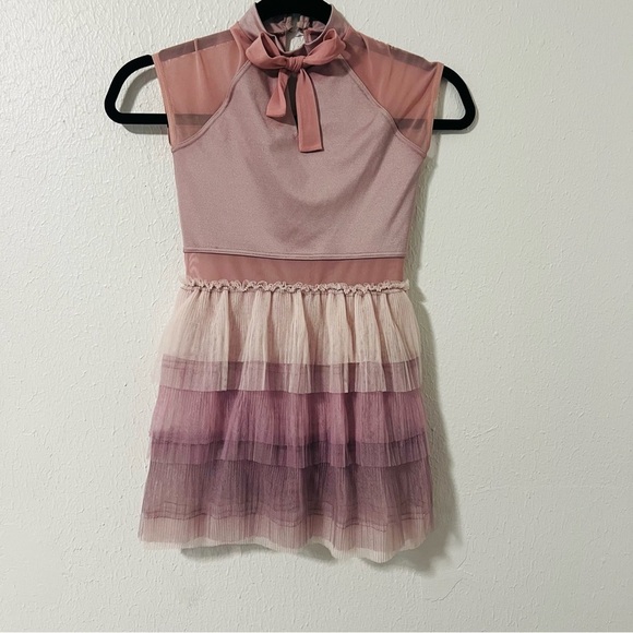 Weissman Just As I Am MC Medium (11-12) Pink and Purple Tiered Tie Front Dress - Picture 1 of 8